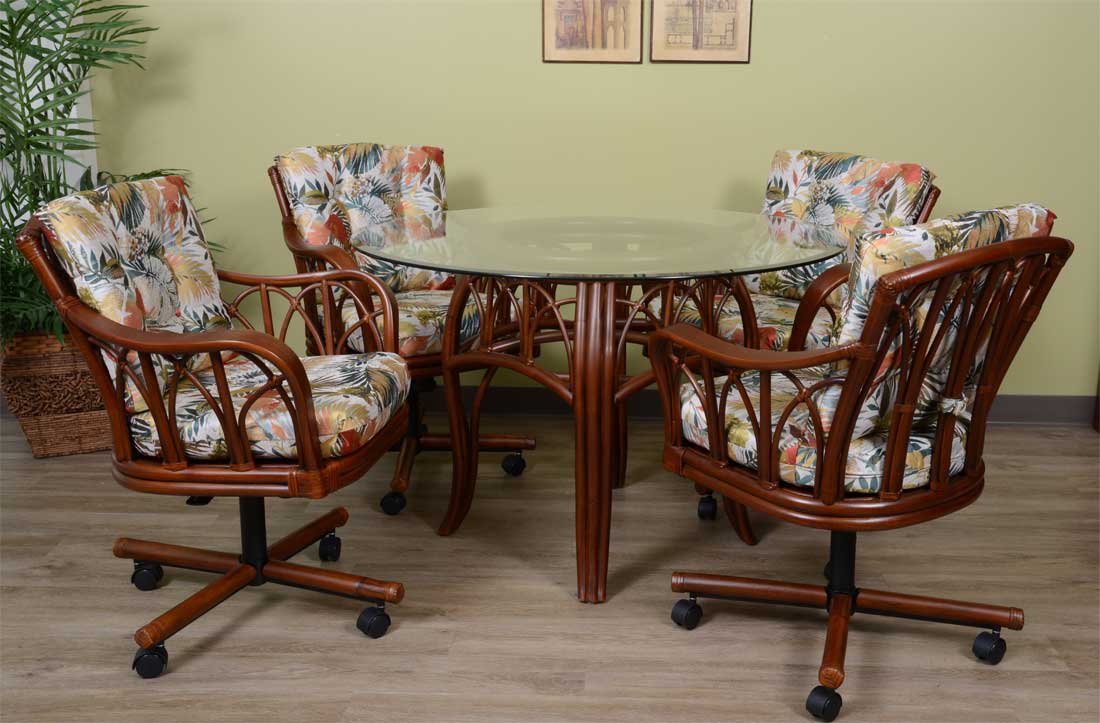 Rattan Dining Sets with Casters
