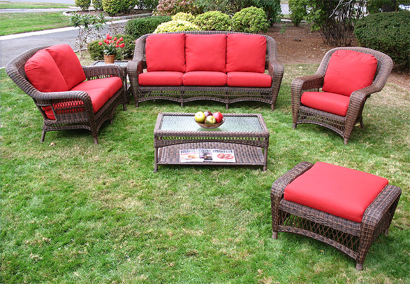 Antique Brown Palm Springs Resin Wicker Furniture Sets