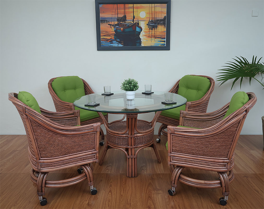 Rattan Dining Sets with Casters